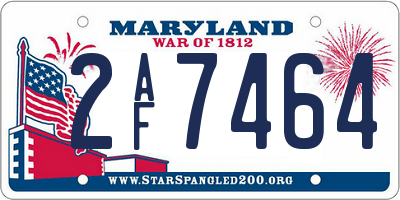 MD license plate 2AF7464