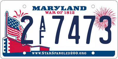 MD license plate 2AF7473