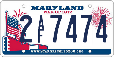 MD license plate 2AF7474