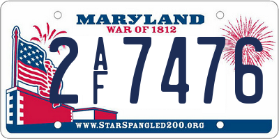 MD license plate 2AF7476