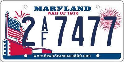 MD license plate 2AF7477