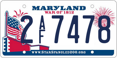 MD license plate 2AF7478