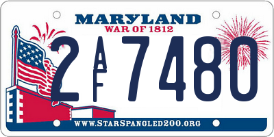 MD license plate 2AF7480