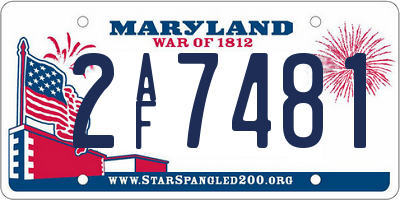 MD license plate 2AF7481