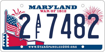 MD license plate 2AF7482