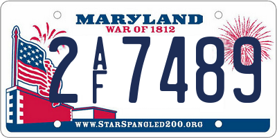 MD license plate 2AF7489