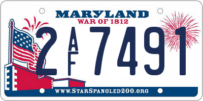 MD license plate 2AF7491