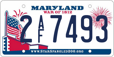 MD license plate 2AF7493
