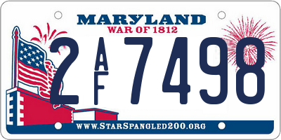 MD license plate 2AF7498