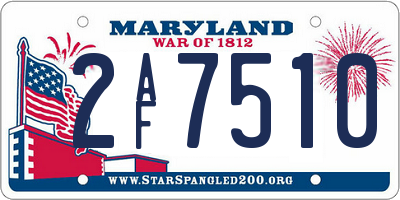 MD license plate 2AF7510