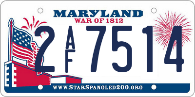 MD license plate 2AF7514