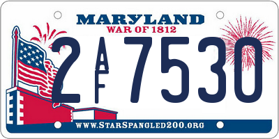 MD license plate 2AF7530