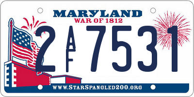 MD license plate 2AF7531