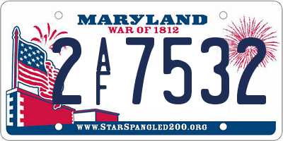 MD license plate 2AF7532
