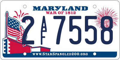MD license plate 2AF7558