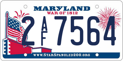 MD license plate 2AF7564