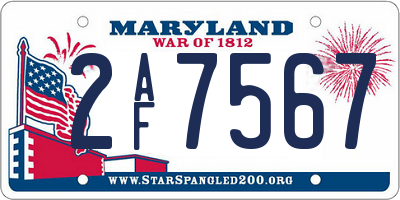 MD license plate 2AF7567