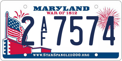 MD license plate 2AF7574