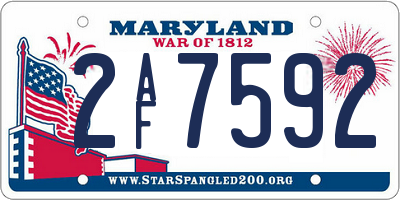 MD license plate 2AF7592