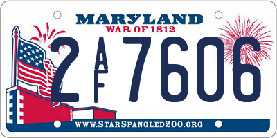 MD license plate 2AF7606