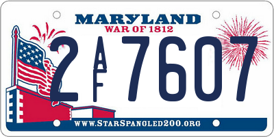 MD license plate 2AF7607