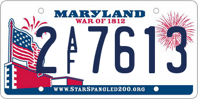 MD license plate 2AF7613