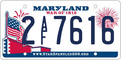 MD license plate 2AF7616