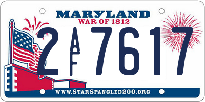 MD license plate 2AF7617