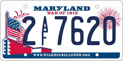 MD license plate 2AF7620