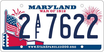 MD license plate 2AF7622