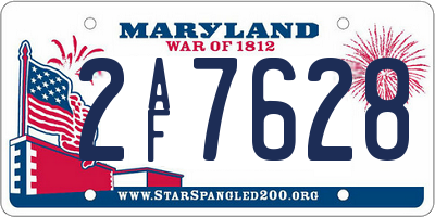 MD license plate 2AF7628