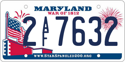 MD license plate 2AF7632