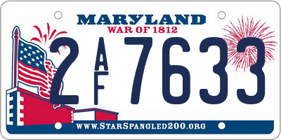 MD license plate 2AF7633