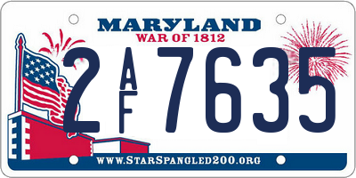 MD license plate 2AF7635