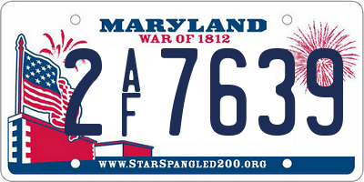 MD license plate 2AF7639
