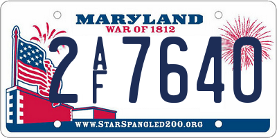 MD license plate 2AF7640