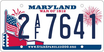MD license plate 2AF7641