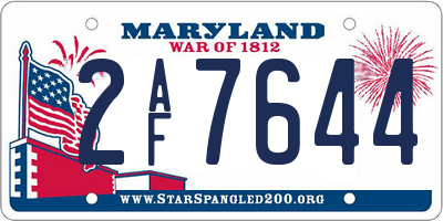 MD license plate 2AF7644