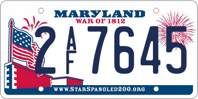MD license plate 2AF7645