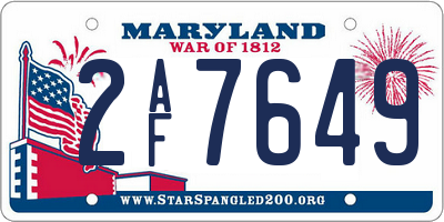 MD license plate 2AF7649