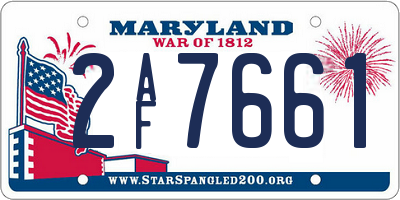 MD license plate 2AF7661