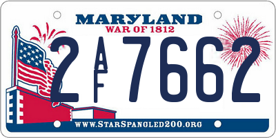 MD license plate 2AF7662