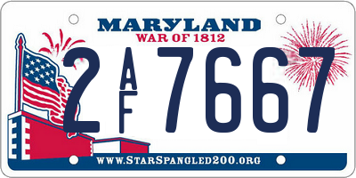 MD license plate 2AF7667