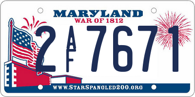 MD license plate 2AF7671