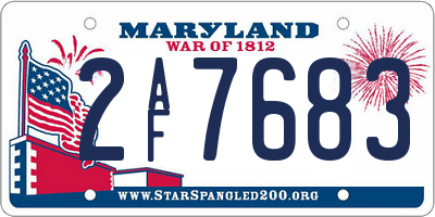 MD license plate 2AF7683