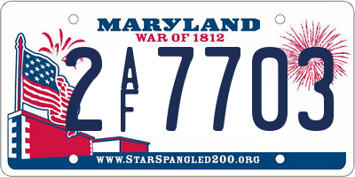 MD license plate 2AF7703