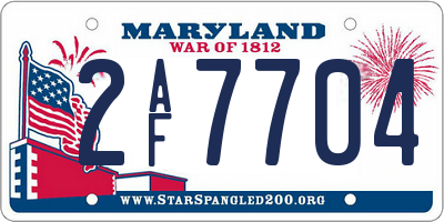MD license plate 2AF7704