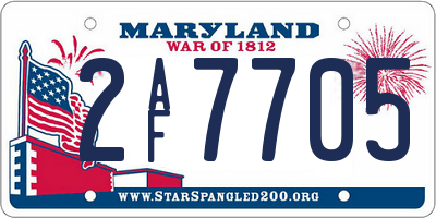 MD license plate 2AF7705