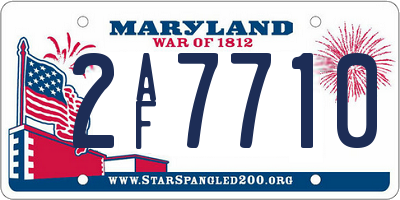 MD license plate 2AF7710