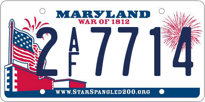 MD license plate 2AF7714